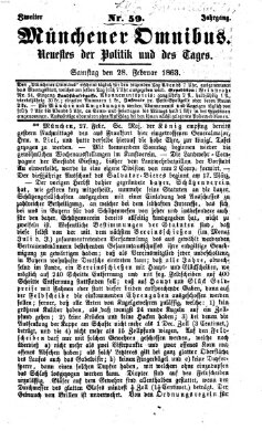 Münchener Omnibus Samstag 28. Februar 1863