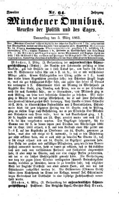 Münchener Omnibus Donnerstag 5. März 1863