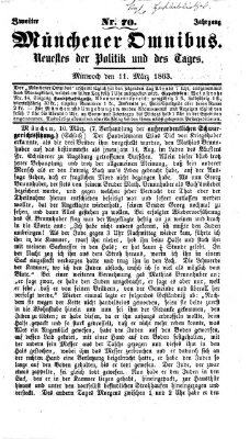 Münchener Omnibus Mittwoch 11. März 1863