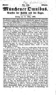 Münchener Omnibus Freitag 13. März 1863