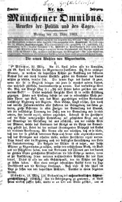 Münchener Omnibus Montag 23. März 1863