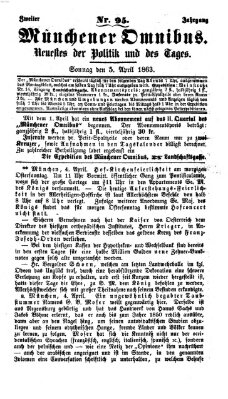 Münchener Omnibus Sonntag 5. April 1863