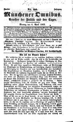 Münchener Omnibus Montag 6. April 1863