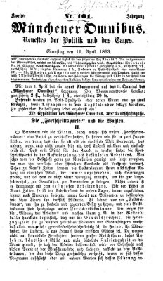 Münchener Omnibus Samstag 11. April 1863