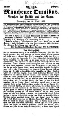 Münchener Omnibus Donnerstag 16. April 1863