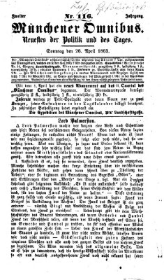 Münchener Omnibus Sonntag 26. April 1863