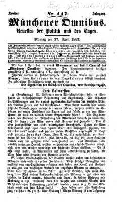 Münchener Omnibus Montag 27. April 1863