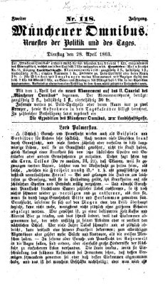 Münchener Omnibus Dienstag 28. April 1863