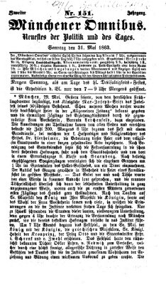 Münchener Omnibus Sonntag 31. Mai 1863