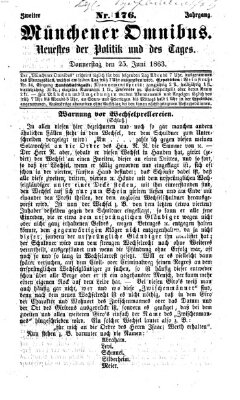 Münchener Omnibus Donnerstag 25. Juni 1863