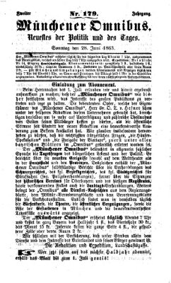 Münchener Omnibus Sonntag 28. Juni 1863