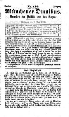 Münchener Omnibus Mittwoch 1. Juli 1863