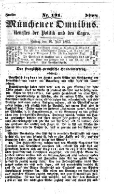 Münchener Omnibus Freitag 10. Juli 1863