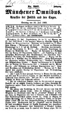 Münchener Omnibus Sonntag 26. Juli 1863