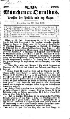 Münchener Omnibus Donnerstag 30. Juli 1863