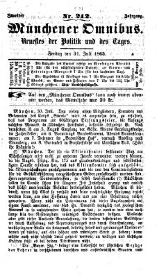 Münchener Omnibus Freitag 31. Juli 1863