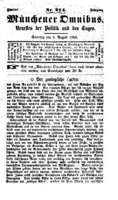 Münchener Omnibus Sonntag 2. August 1863