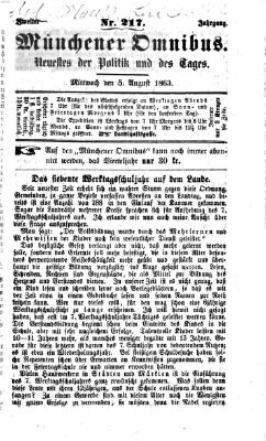 Münchener Omnibus Mittwoch 5. August 1863