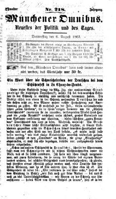 Münchener Omnibus Donnerstag 6. August 1863