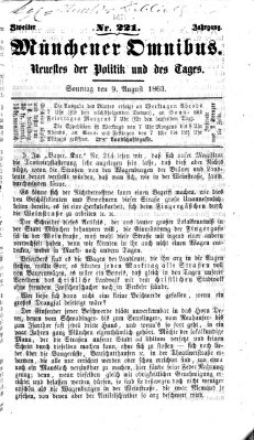 Münchener Omnibus Sonntag 9. August 1863