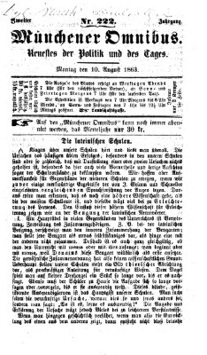 Münchener Omnibus Montag 10. August 1863