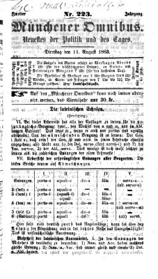 Münchener Omnibus Dienstag 11. August 1863