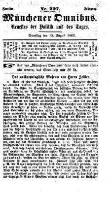 Münchener Omnibus Samstag 15. August 1863