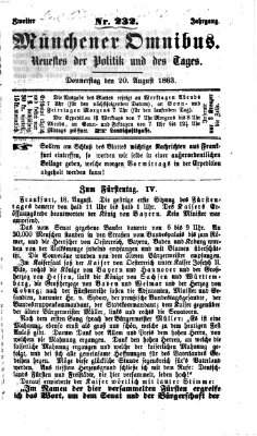 Münchener Omnibus Donnerstag 20. August 1863