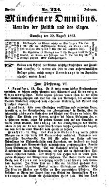 Münchener Omnibus Samstag 22. August 1863