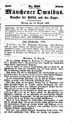 Münchener Omnibus Montag 24. August 1863