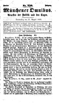 Münchener Omnibus Donnerstag 27. August 1863