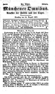 Münchener Omnibus Samstag 29. August 1863