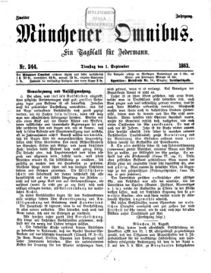 Münchener Omnibus Dienstag 1. September 1863