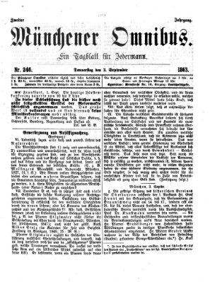 Münchener Omnibus Donnerstag 3. September 1863