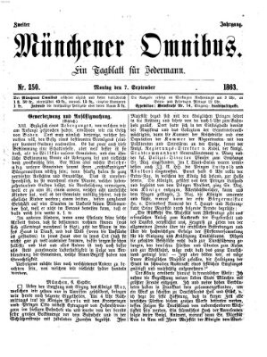 Münchener Omnibus Montag 7. September 1863