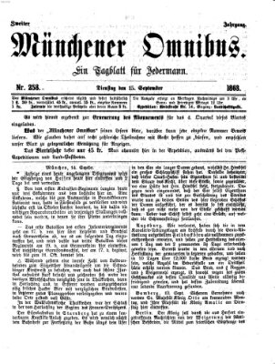 Münchener Omnibus Dienstag 15. September 1863