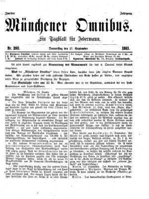 Münchener Omnibus Donnerstag 17. September 1863