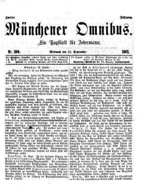 Münchener Omnibus Mittwoch 23. September 1863