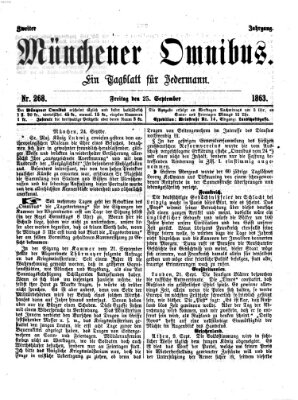 Münchener Omnibus Freitag 25. September 1863