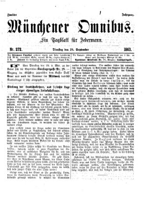 Münchener Omnibus Dienstag 29. September 1863