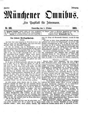 Münchener Omnibus Donnerstag 8. Oktober 1863