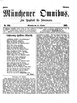 Münchener Omnibus Mittwoch 21. Oktober 1863