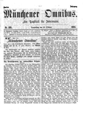 Münchener Omnibus Donnerstag 22. Oktober 1863