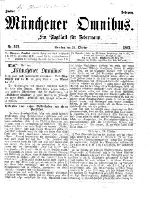 Münchener Omnibus Samstag 24. Oktober 1863