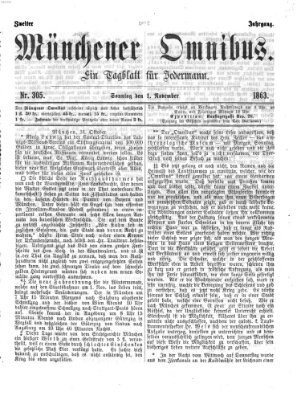 Münchener Omnibus Sonntag 1. November 1863