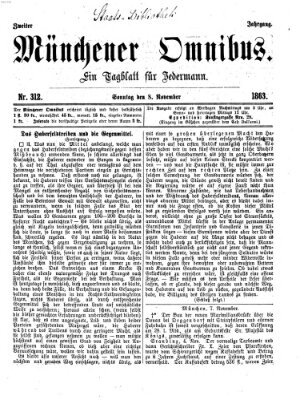 Münchener Omnibus Sonntag 8. November 1863