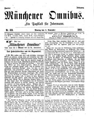 Münchener Omnibus Montag 9. November 1863