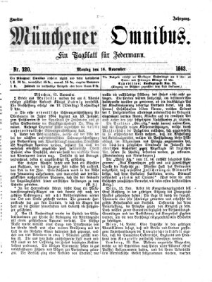 Münchener Omnibus Montag 16. November 1863