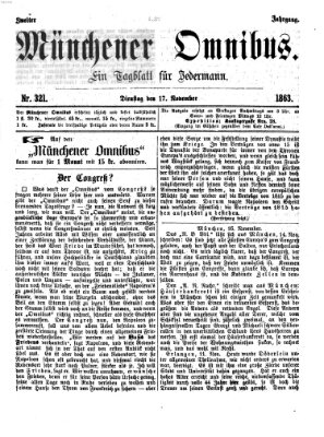 Münchener Omnibus Dienstag 17. November 1863