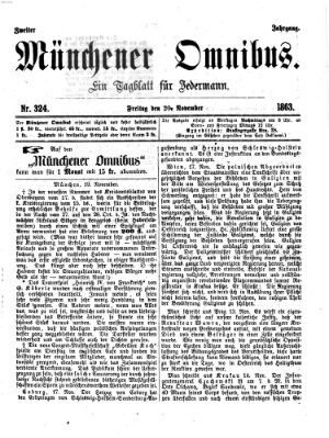 Münchener Omnibus Freitag 20. November 1863